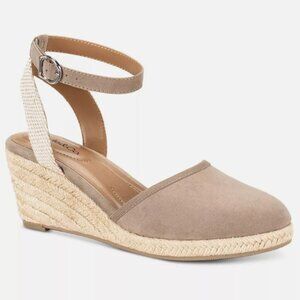 Style & Co Mailena Wedge Espadrille Sandals Light Taupe Size 7.5